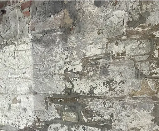 Weathered raw wall before mural