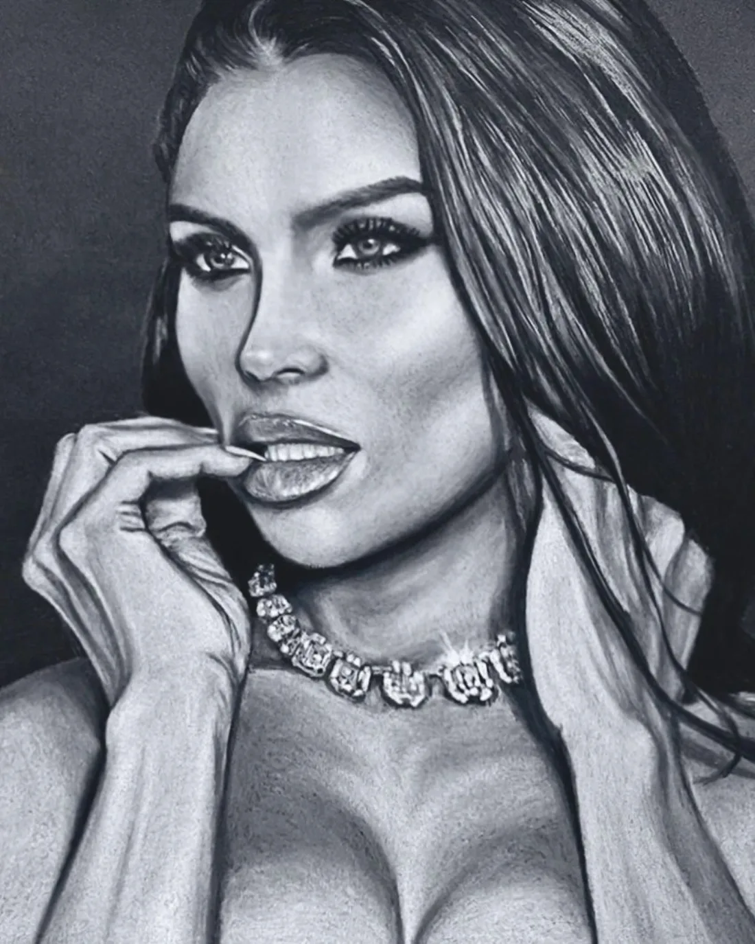 Black and white glamour portrait