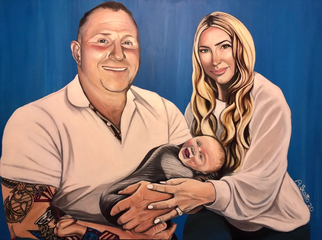 Family portrait in acrylic